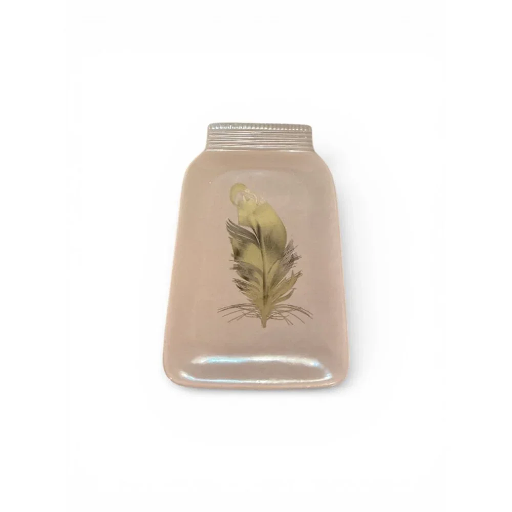 Ceramic‎ Feather Design Mason Jar Shape Spoon Rest - Picture 3 of 6